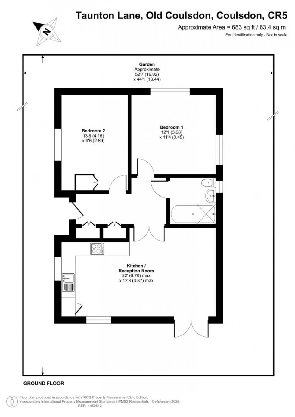 Floorplan for Waddington Way, Coulsdon