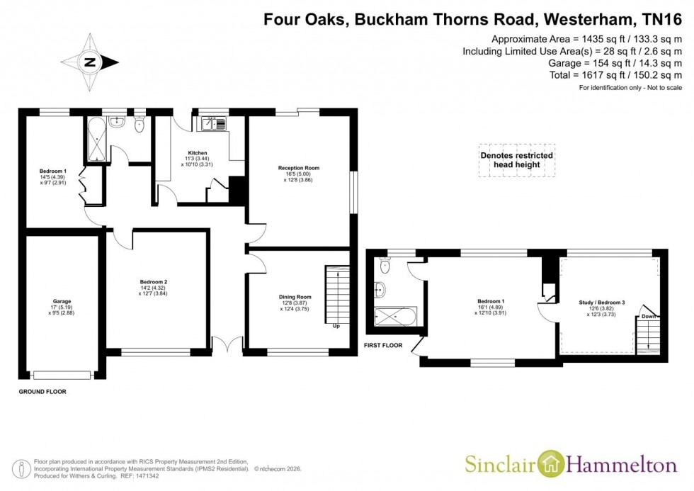 Floorplan for Buckham Thorns Road, Westerham