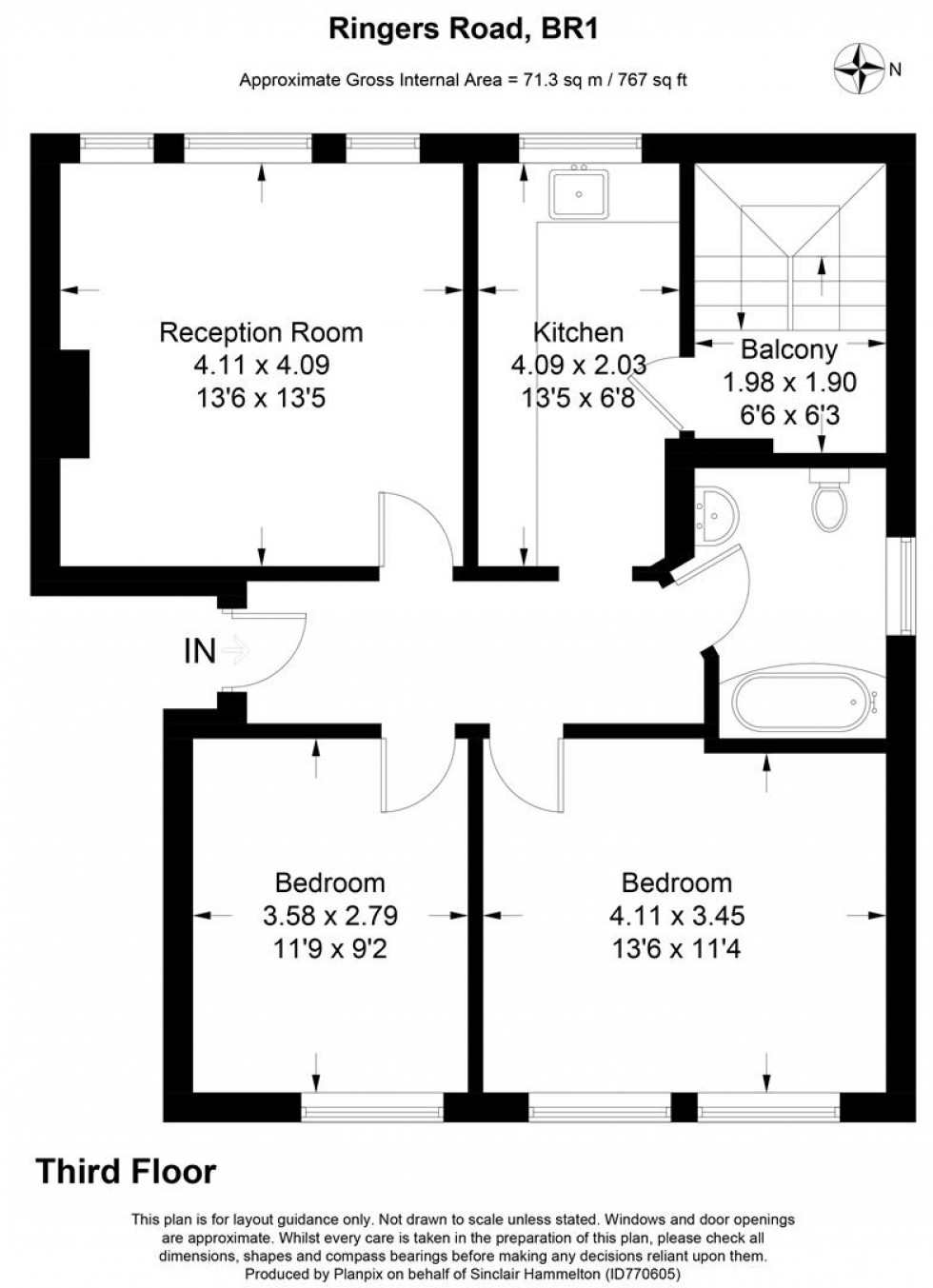 Floorplan for Ringers Court, 8 Ringers Road, Bromley