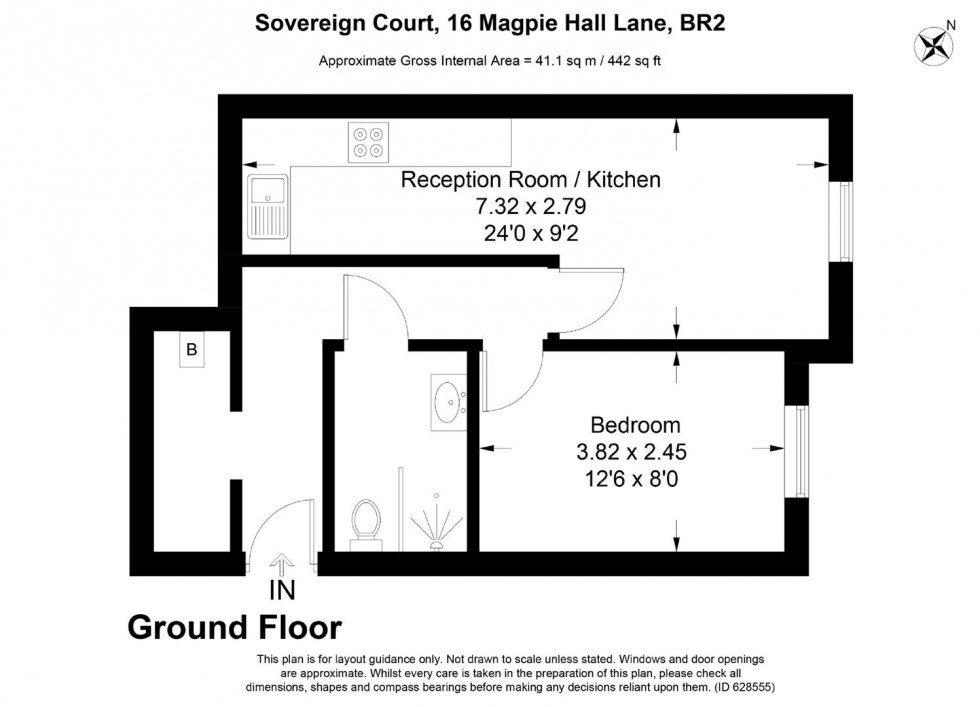 Floorplan for Sovereign Court, 16 Magpie Hall Lane, Bromley