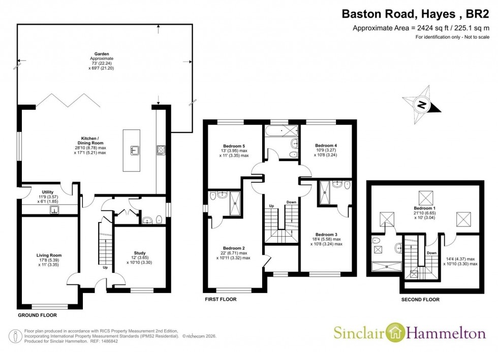 Floorplan for 2 Eagleton Drive, Hayes, Kent BR2
