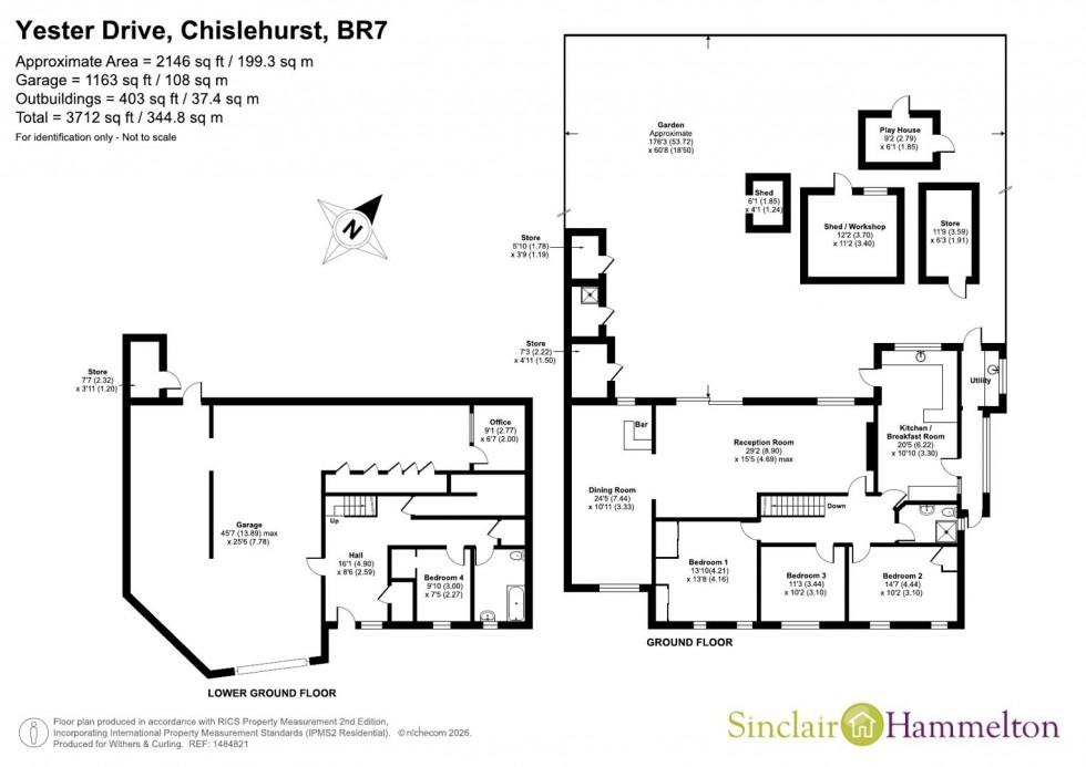 Floorplan for Yester Drive, Chislehurst