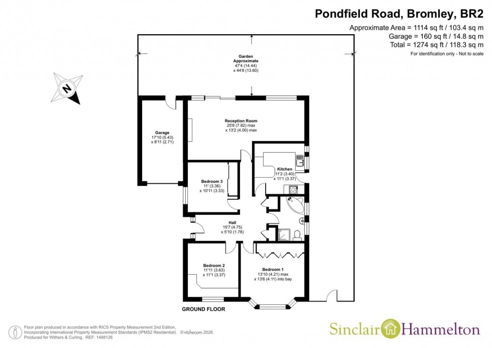 Floorplan for Pondfield Road, Bromley