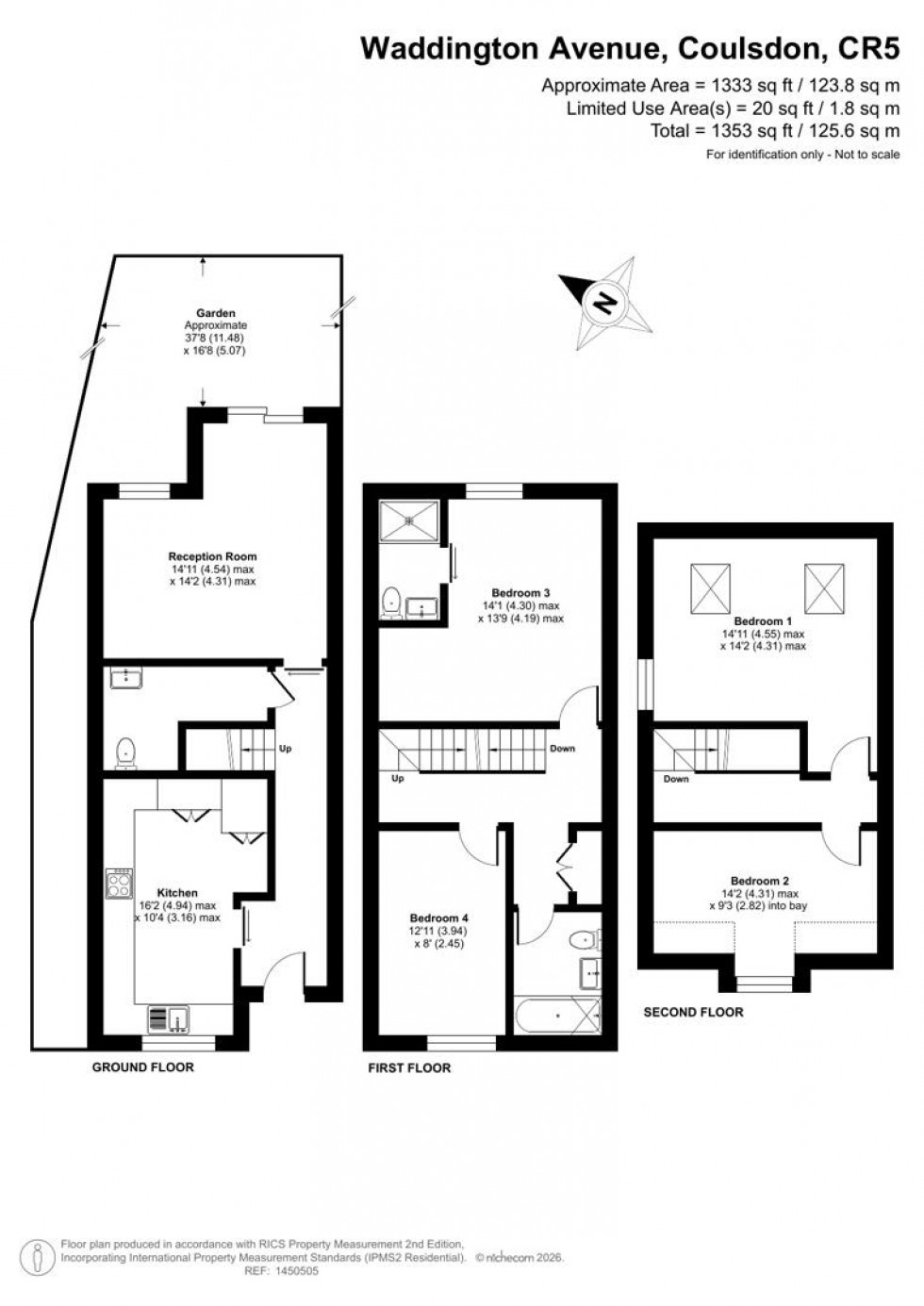 Floorplan for Waddington Way, Coulsdon