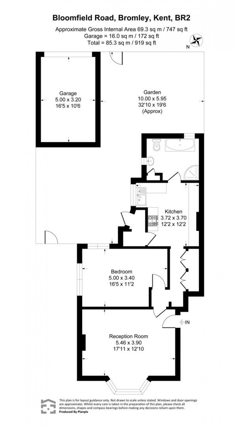 Floorplan for Bloomfield Road, Bromley