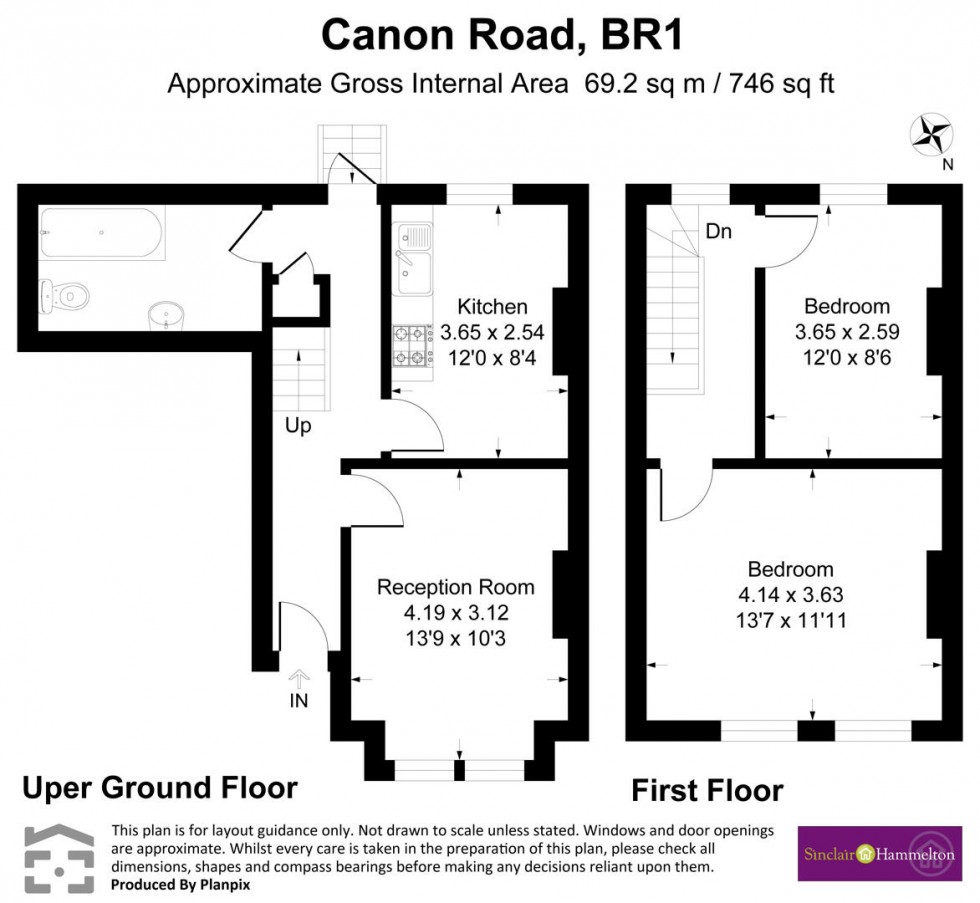 Floorplan for Canon Road, Bromley