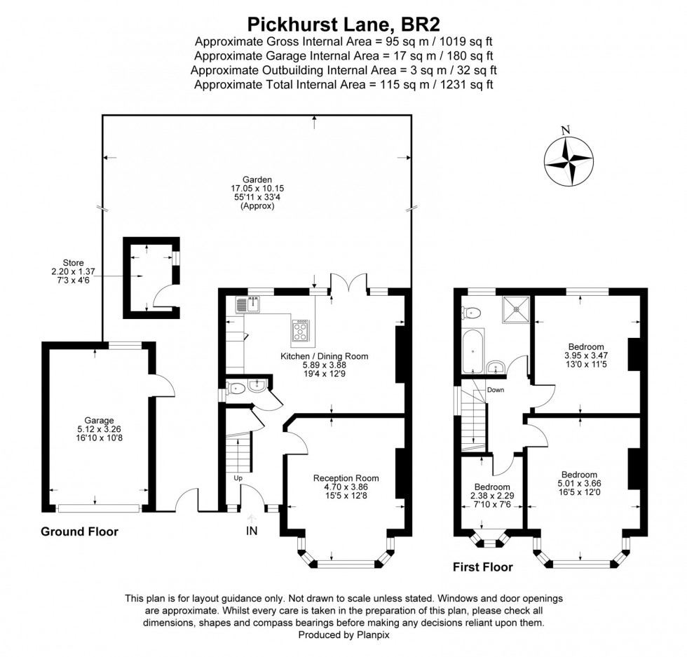 Floorplan for Pickhurst Lane, Bromley