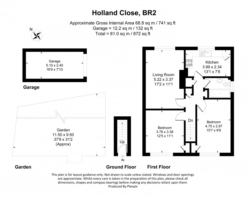Floorplan for Holland Close, Hayes