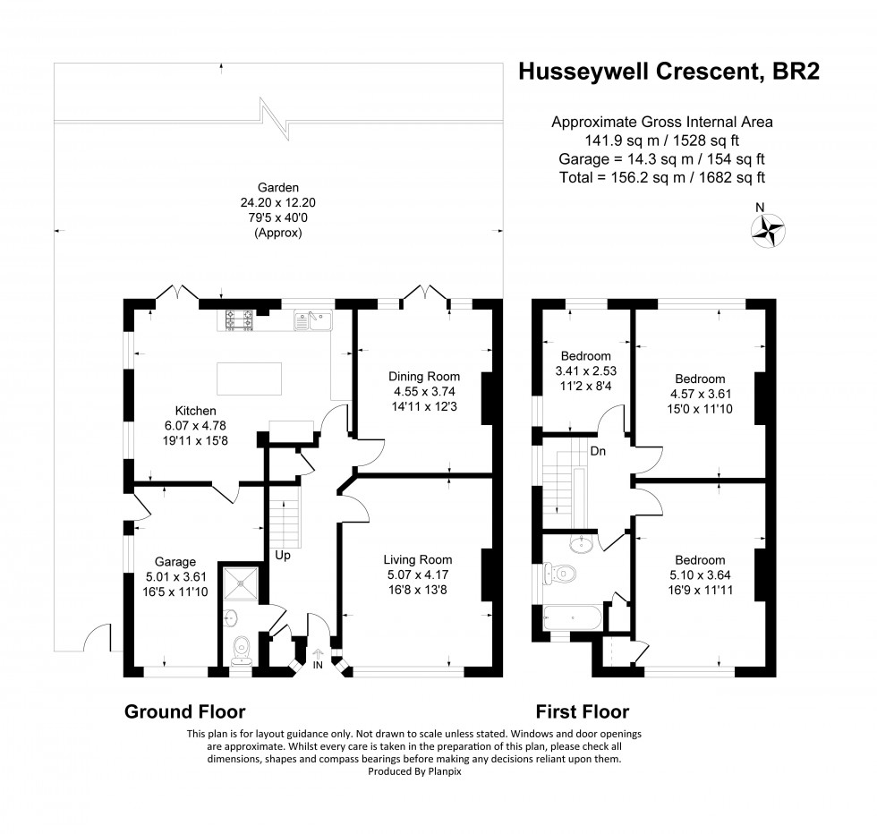 Floorplan for Husseywell Crescent, Bromley