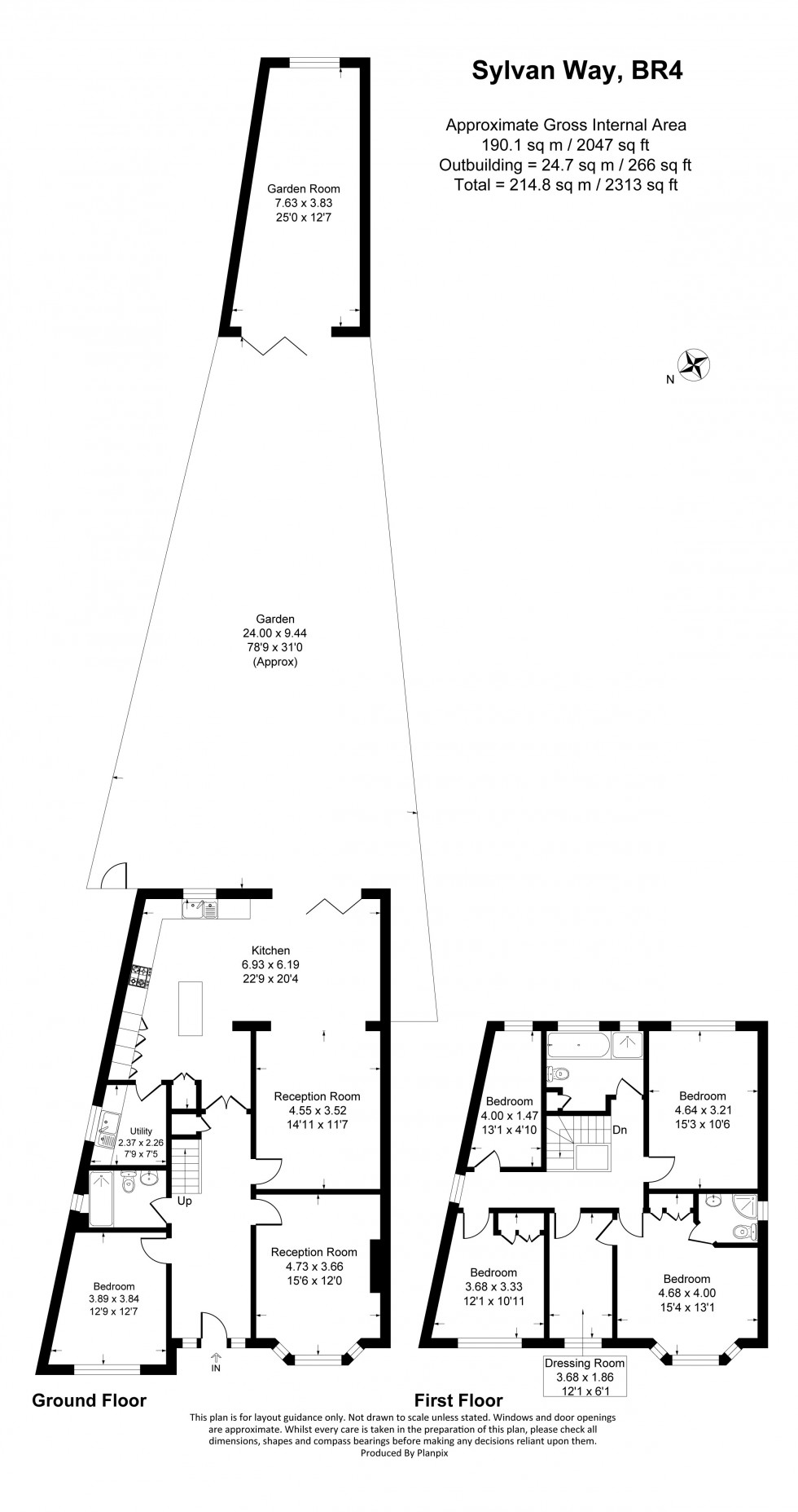 Floorplan for Sylvan Way, West Wickham