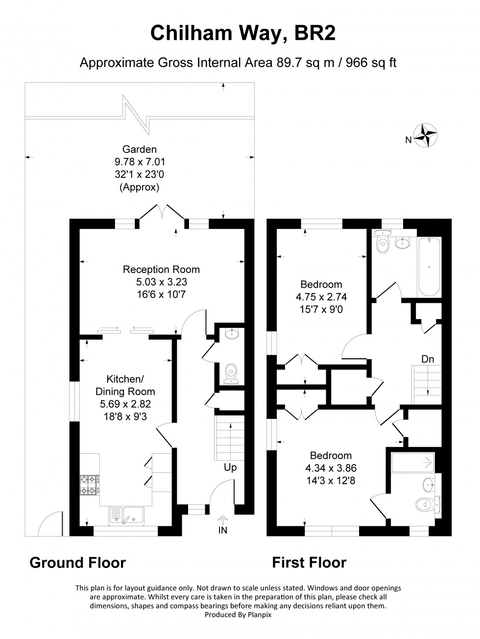 Floorplan for Chilham Way, Bromley