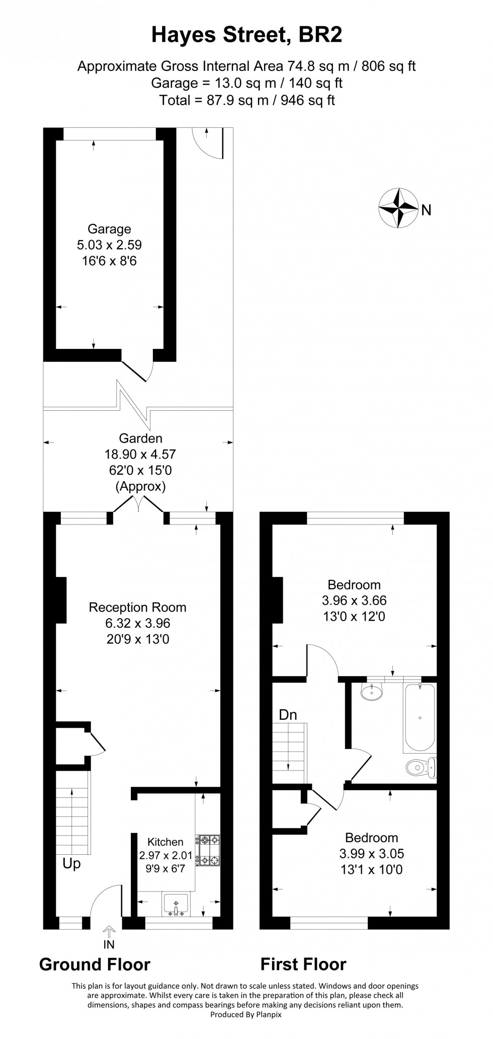 Floorplan for Hayes Street, Bromley