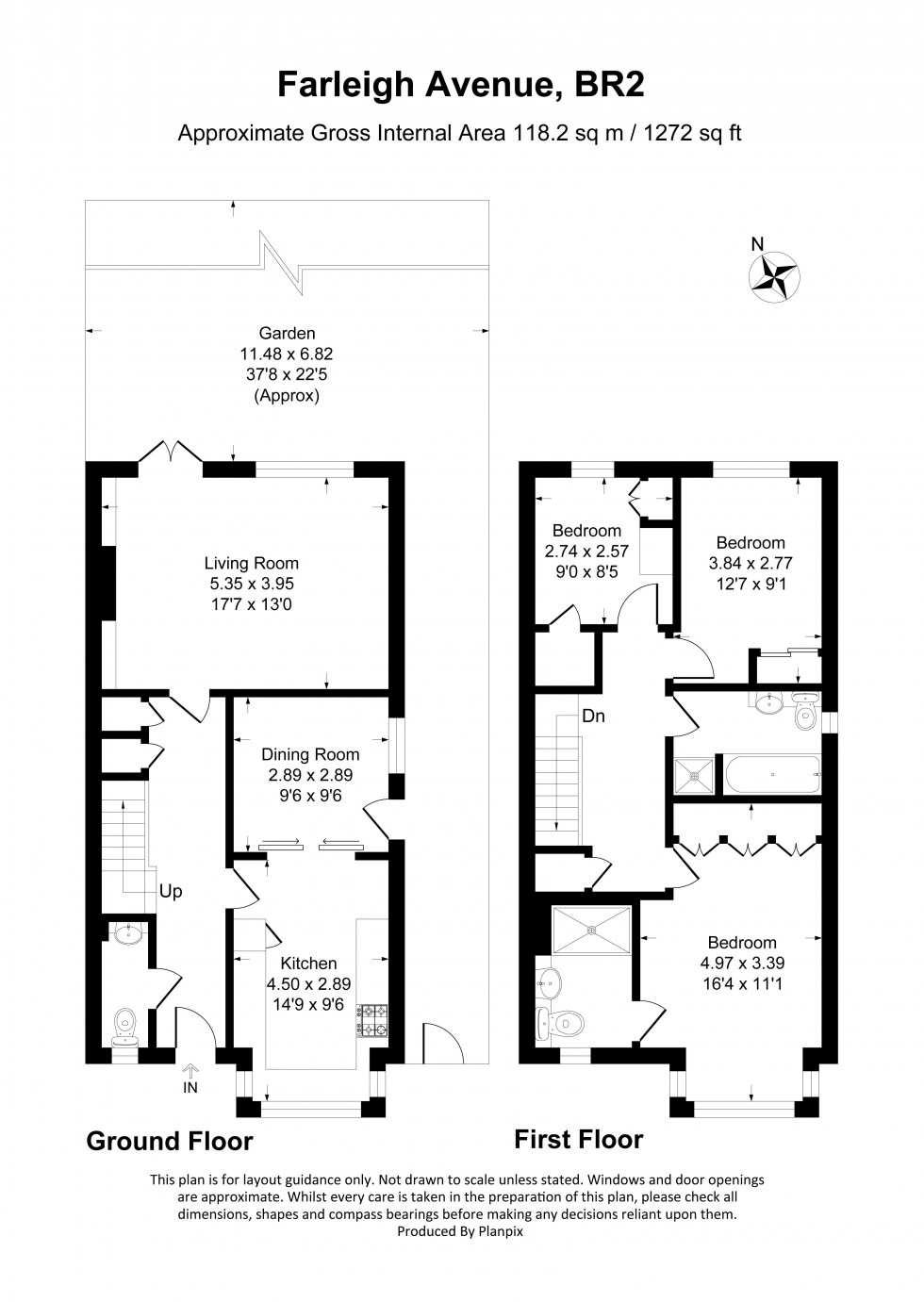 Floorplan for Farleigh Avenue, Bromley