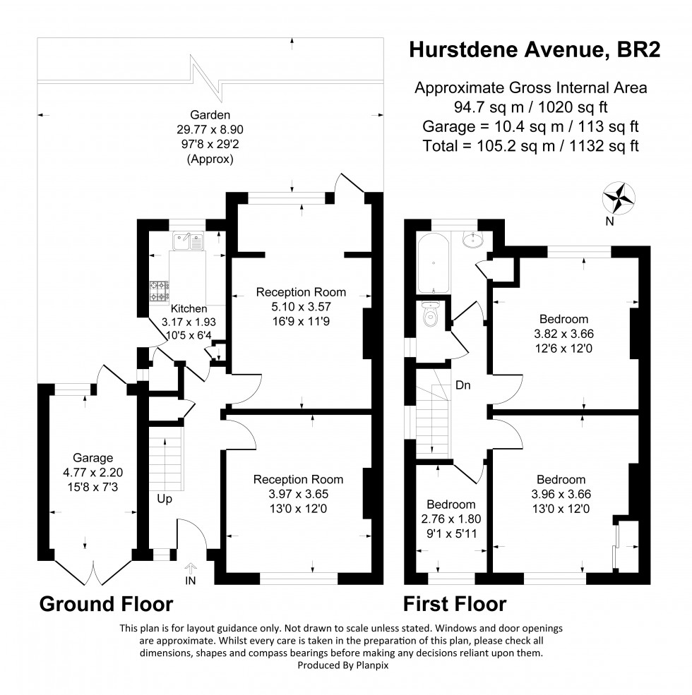 Floorplan for Hurstdene Avenue, Bromley