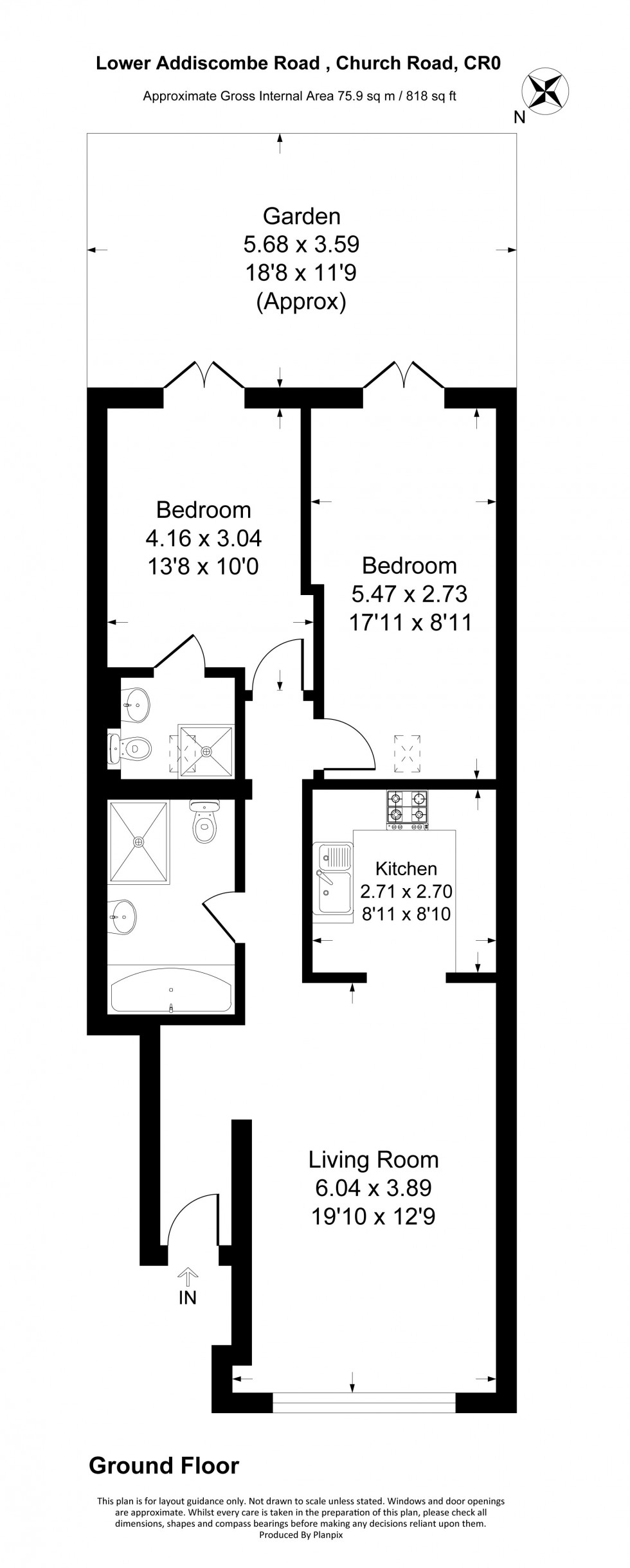 Floorplan for Lower Addiscombe Road, Croydon