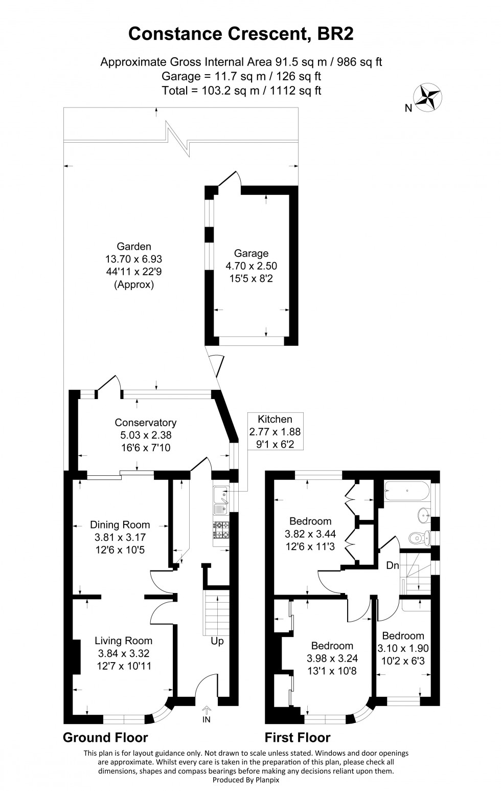 Floorplan for Constance Crescent, Bromley