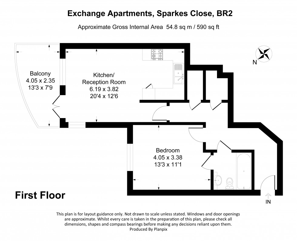 Floorplan for Sparkes Close, Bromley