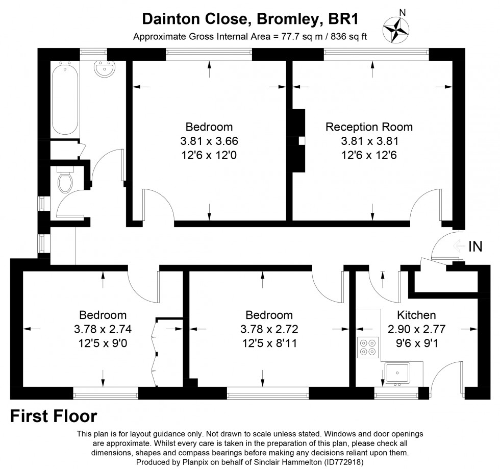 Floorplan for Dainton Close, Bromley