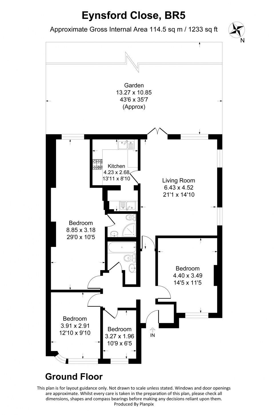 Floorplan for Eynsford Close, Petts Wood