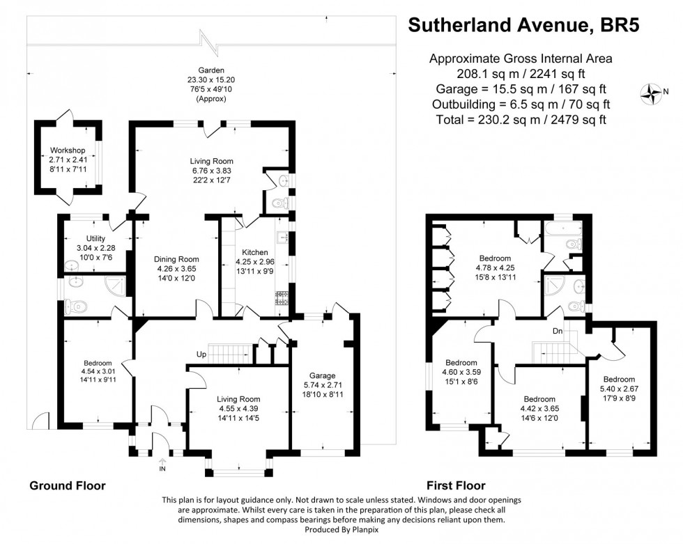 Floorplan for Sutherland Avenue, Petts Wood
