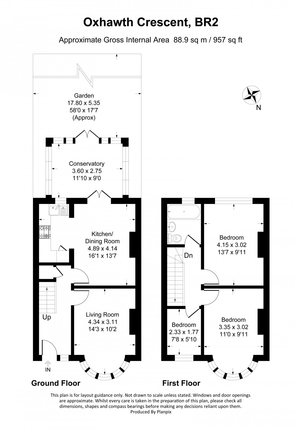 Floorplan for Oxhawth Crescent, Bromley