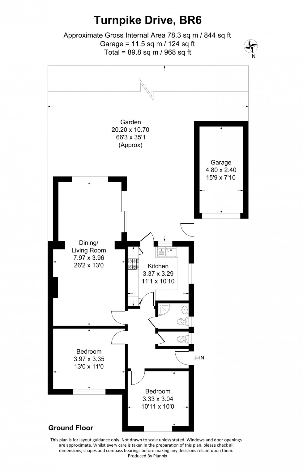 Floorplan for Turnpike Drive, Orpington