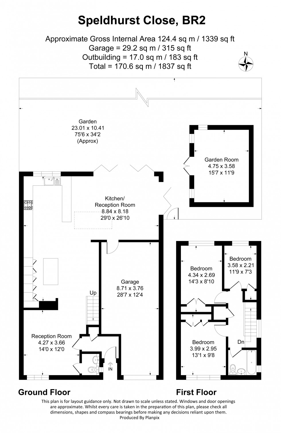 Floorplan for Speldhurst Close, Bromley