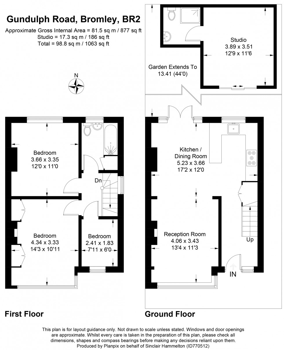Floorplan for Gundulph Road, Bromley, Kent