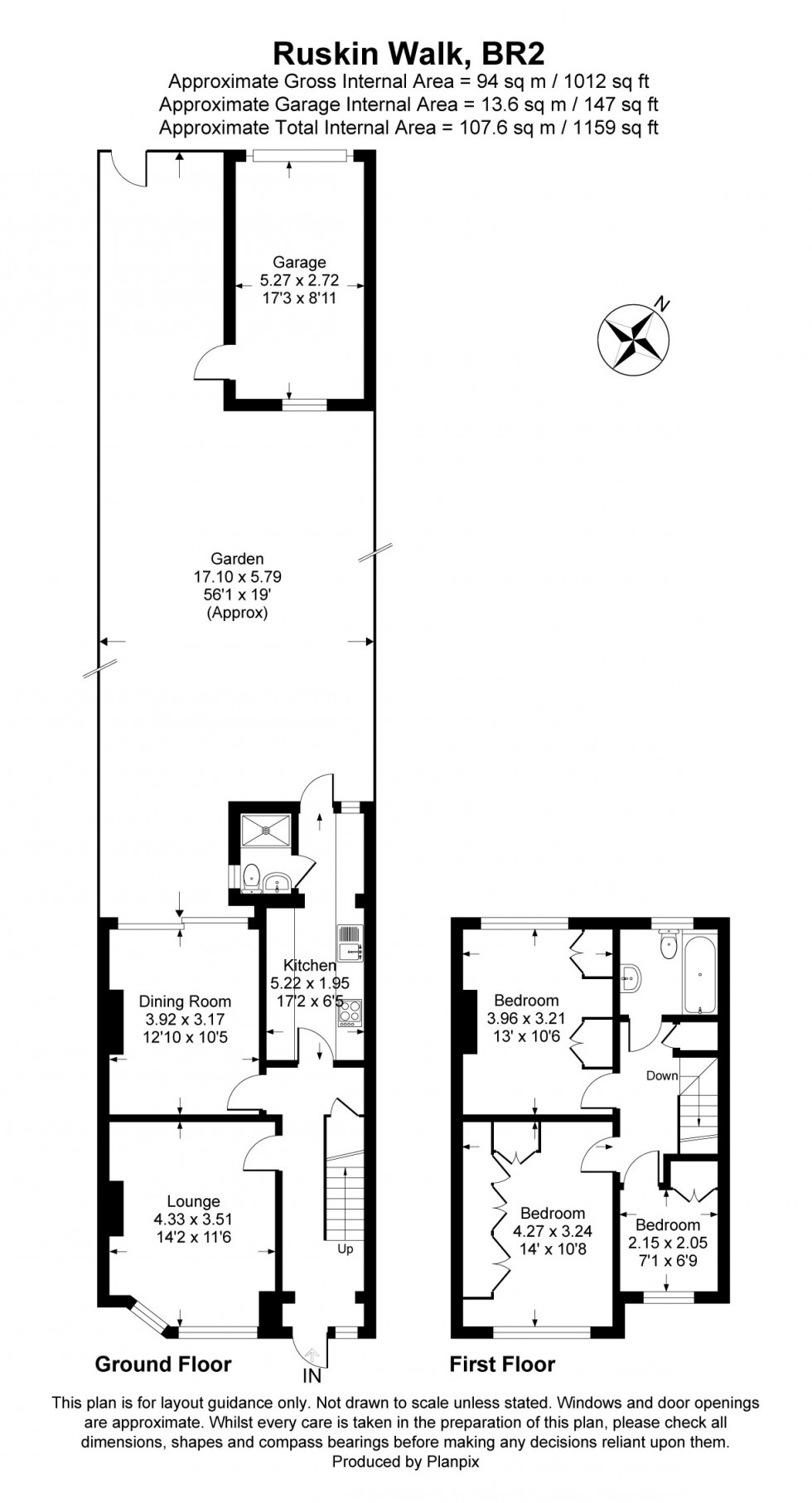 Floorplan for Ruskin Walk, Bromley