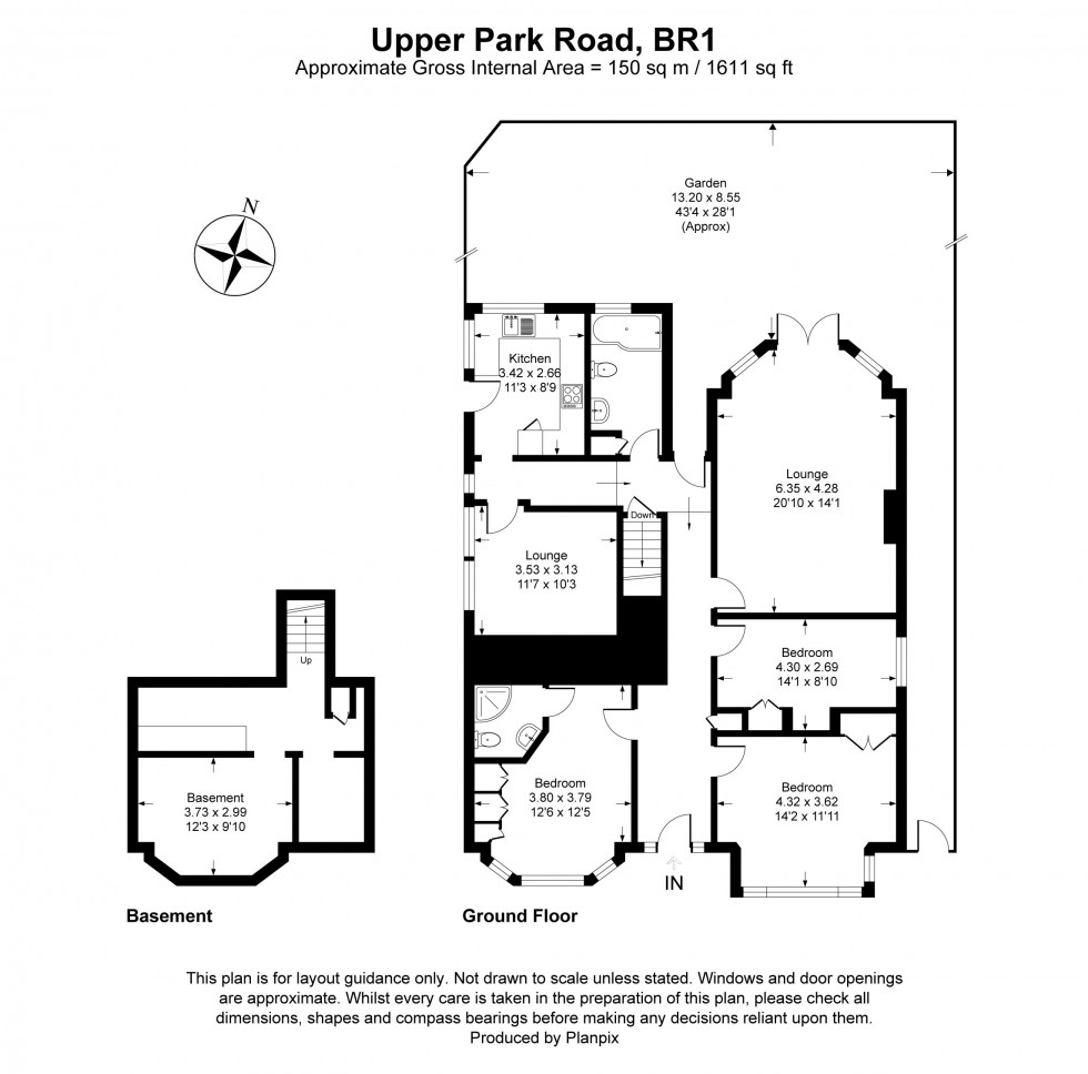 Floorplan for Upper Park Road, Bromley