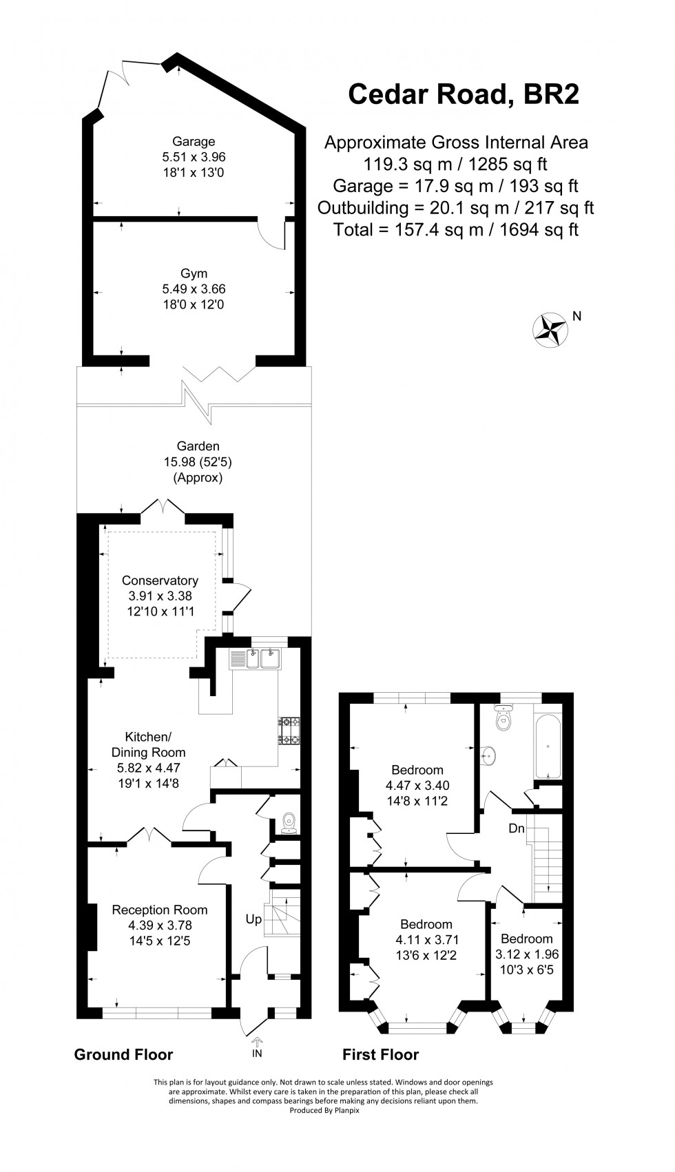 Floorplan for Cedar Road, Bromley