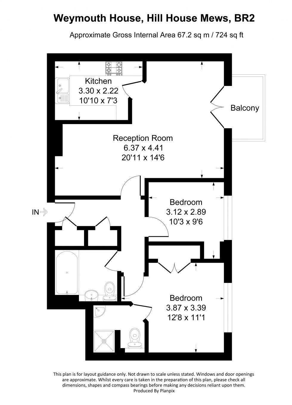 Floorplan for Hill House Mews, Bromley