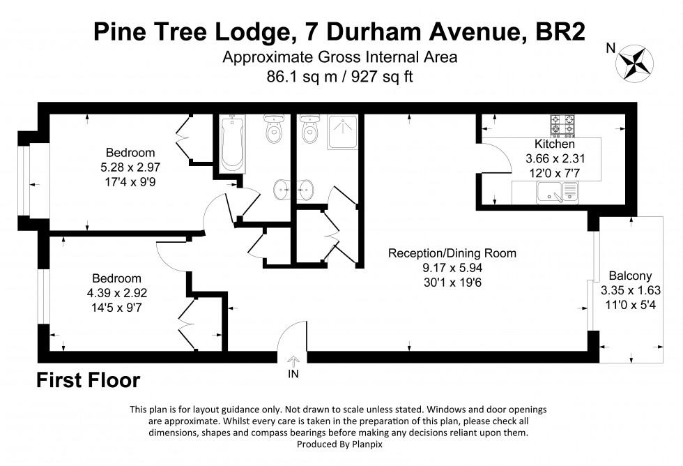 Floorplan for Durham Avenue, Bromley