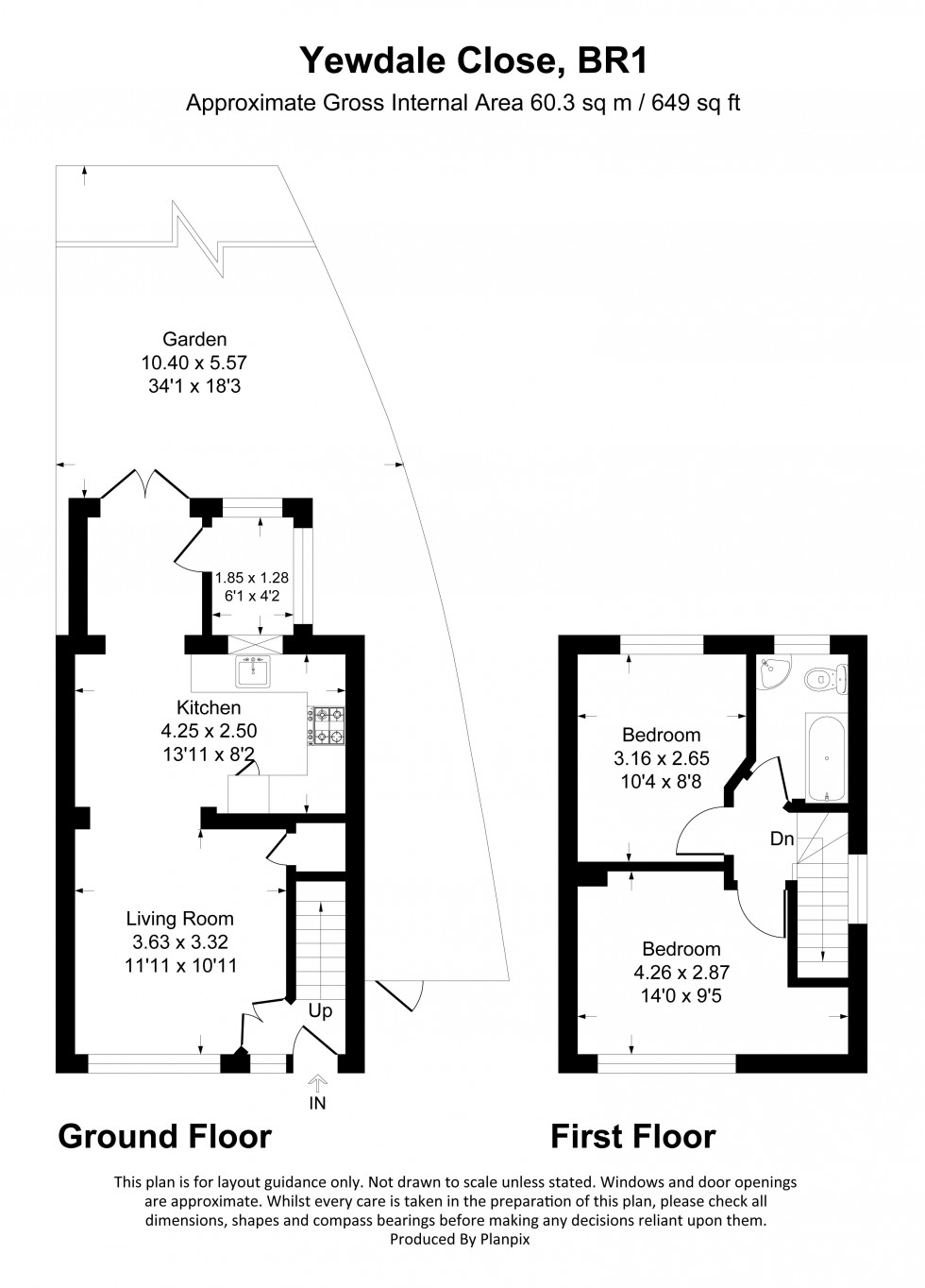Floorplan for Yewdale Close, Bromley