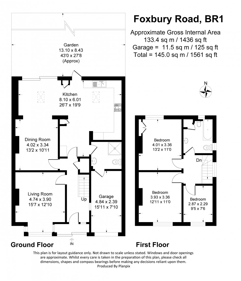 Floorplan for Foxbury Road, Bromley