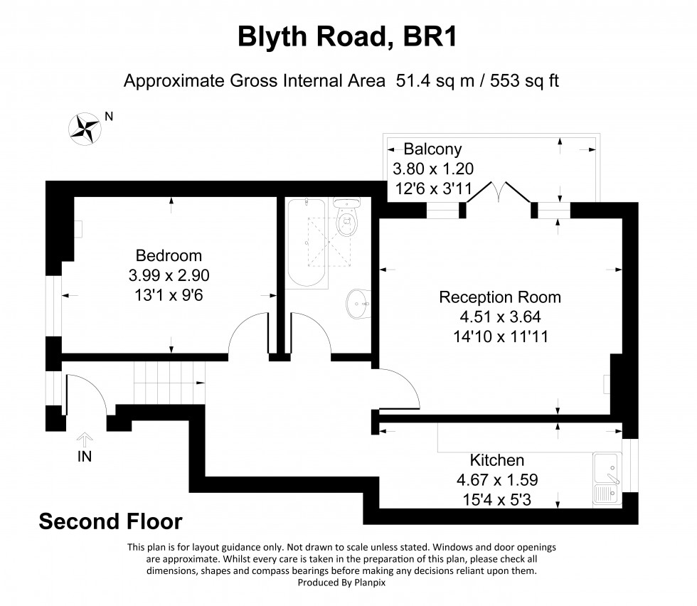 Floorplan for Blyth Road, Bromley