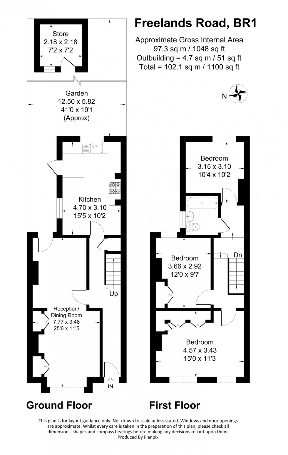 Floorplan for Freelands Road, Bromley
