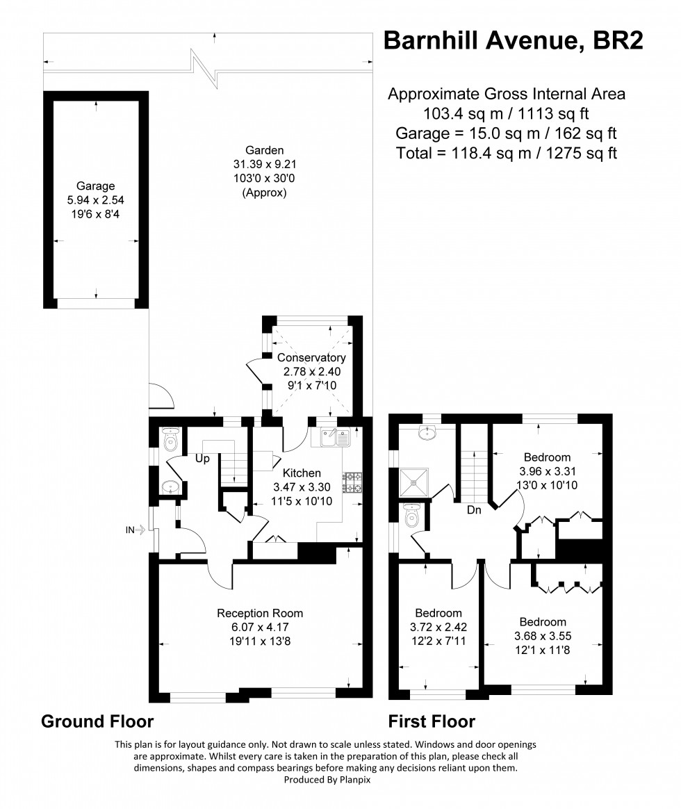 Floorplan for Barnhill Avenue, Bromley