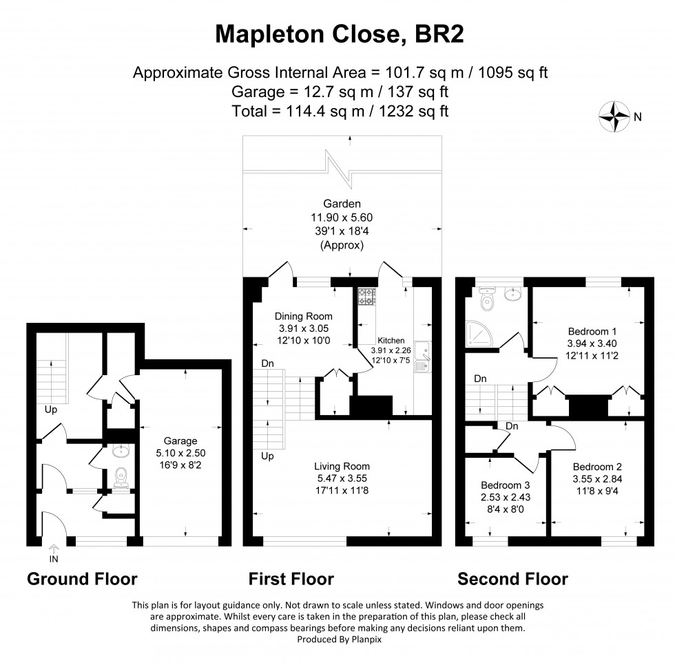 Floorplan for Mapleton Close, Bromley