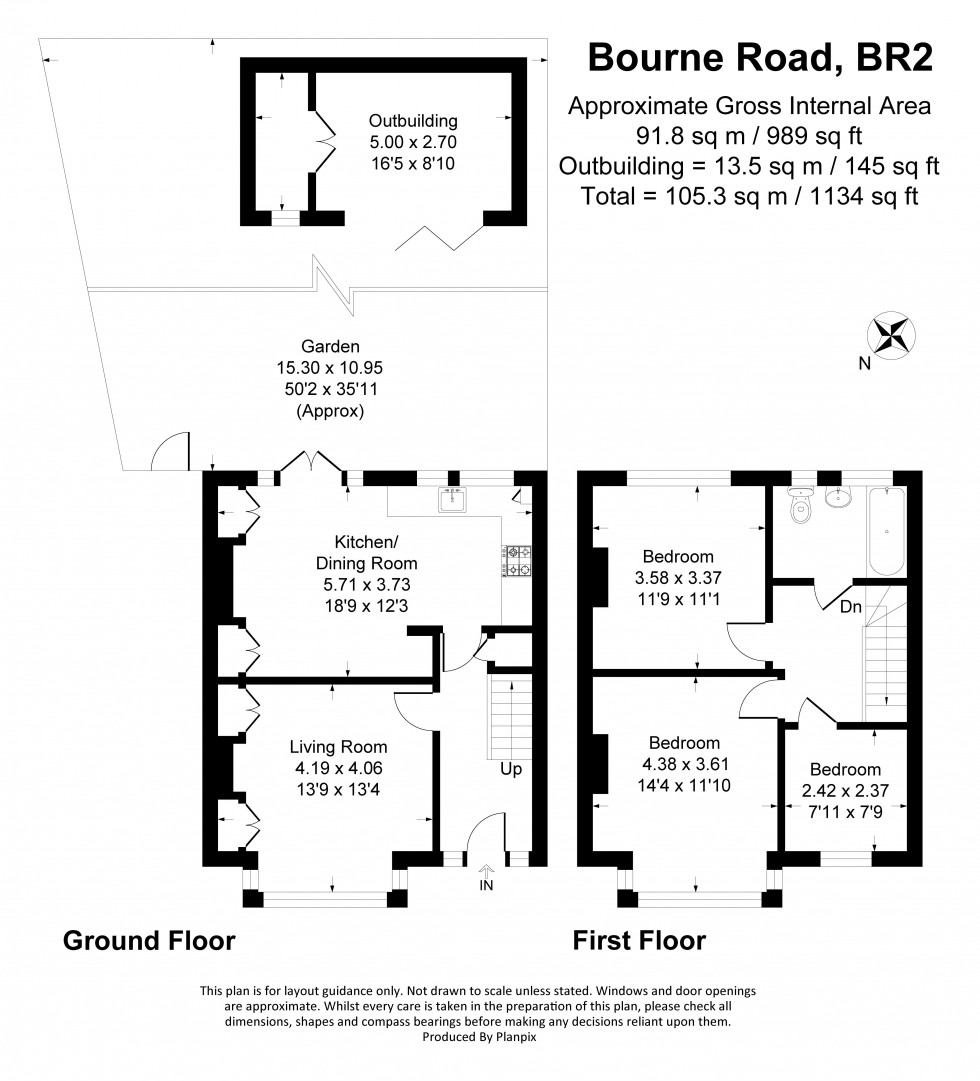 Floorplan for Bourne Road, Bromley
