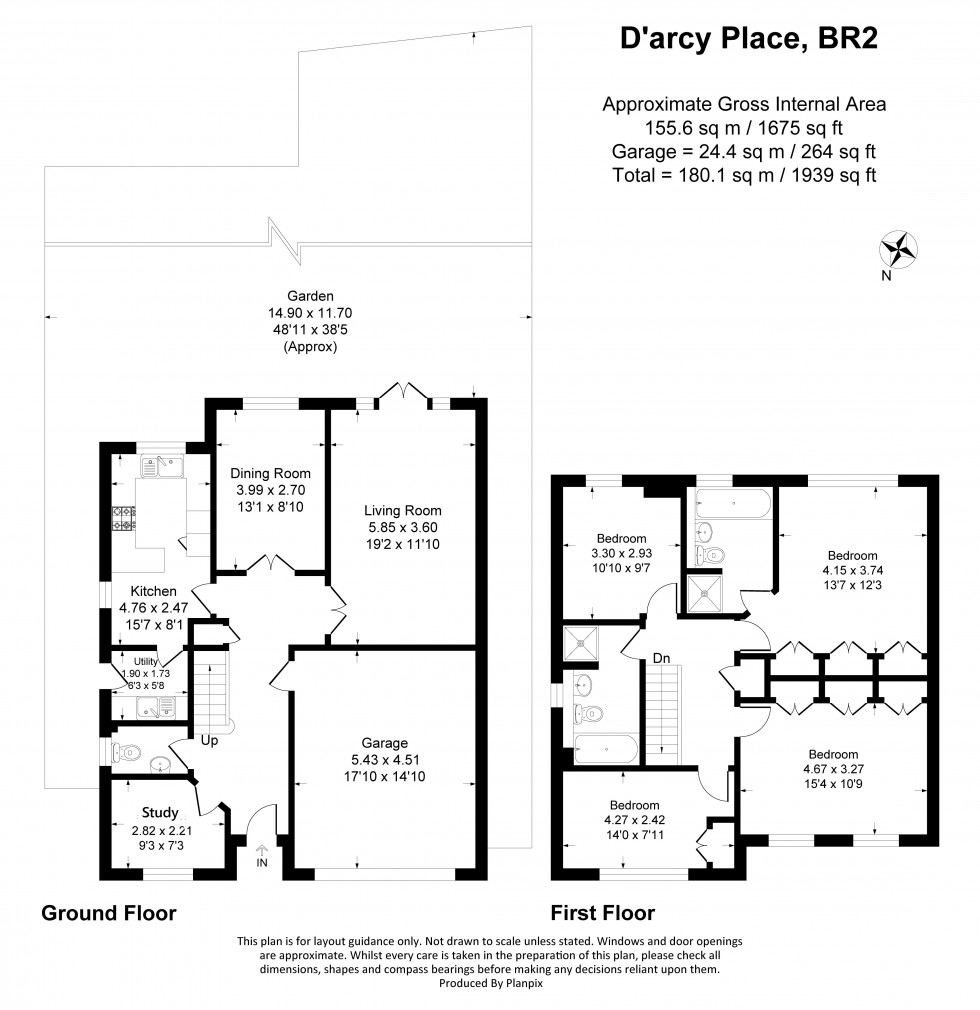 Floorplan for D'arcy Place, Bromley