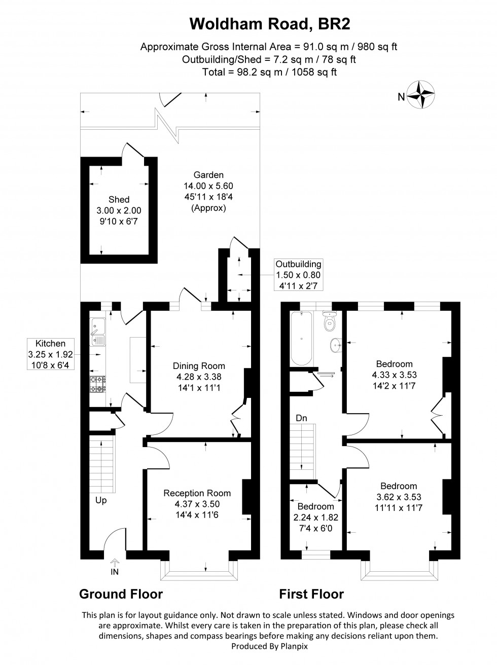 Floorplan for Woldham Road, Bromley