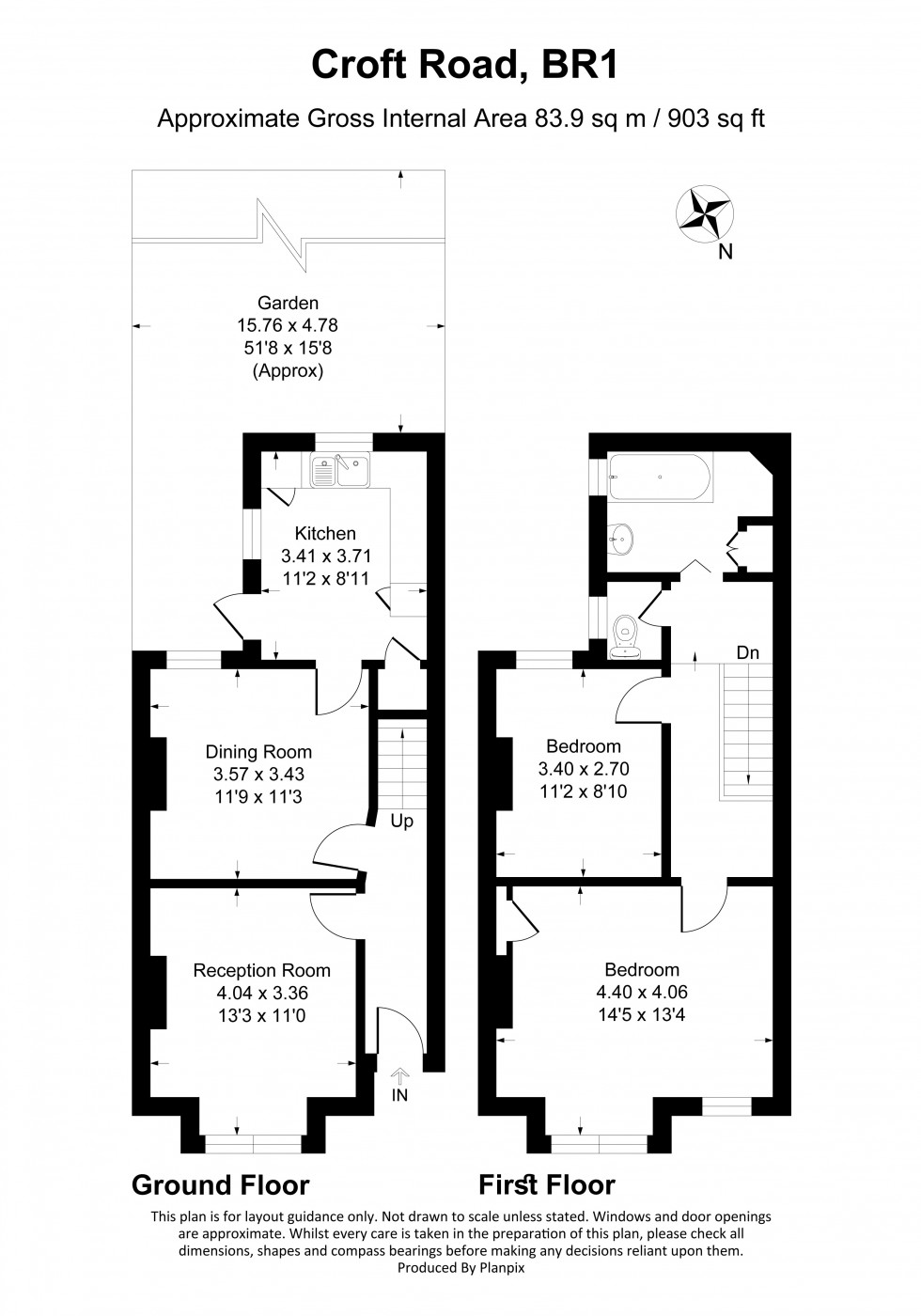 Floorplan for Croft Road, Bromley
