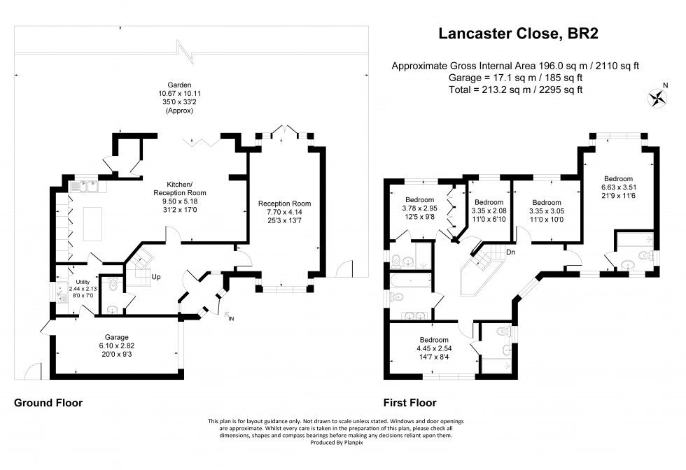 Floorplan for Lancaster Close, Bromley