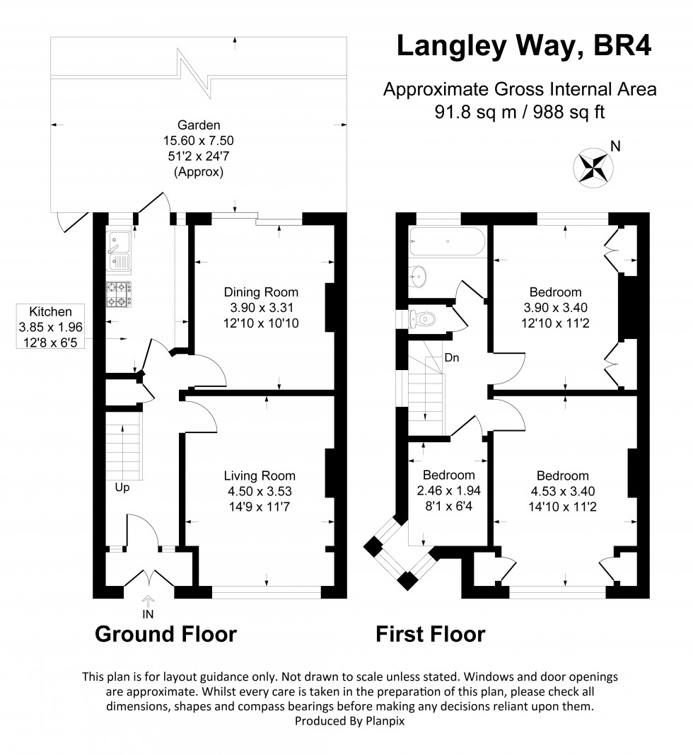 Floorplan for Langley Way, West Wickham
