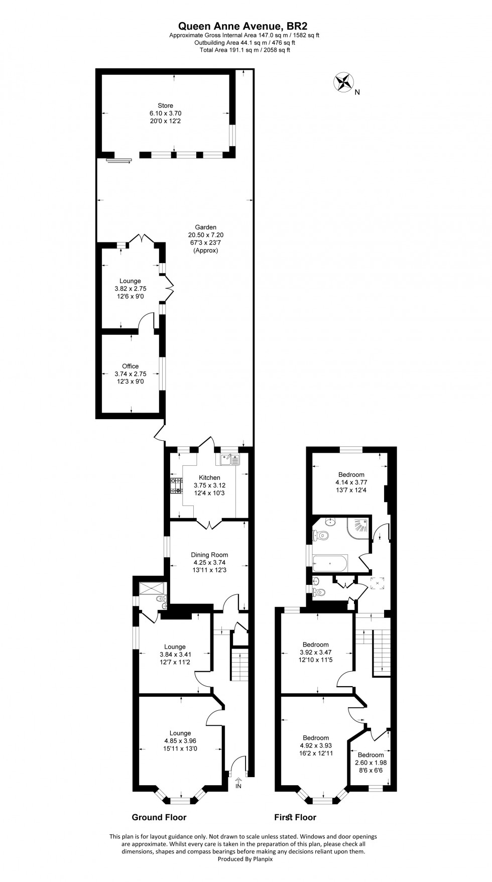 Floorplan for Queen Anne Avenue, Bromley