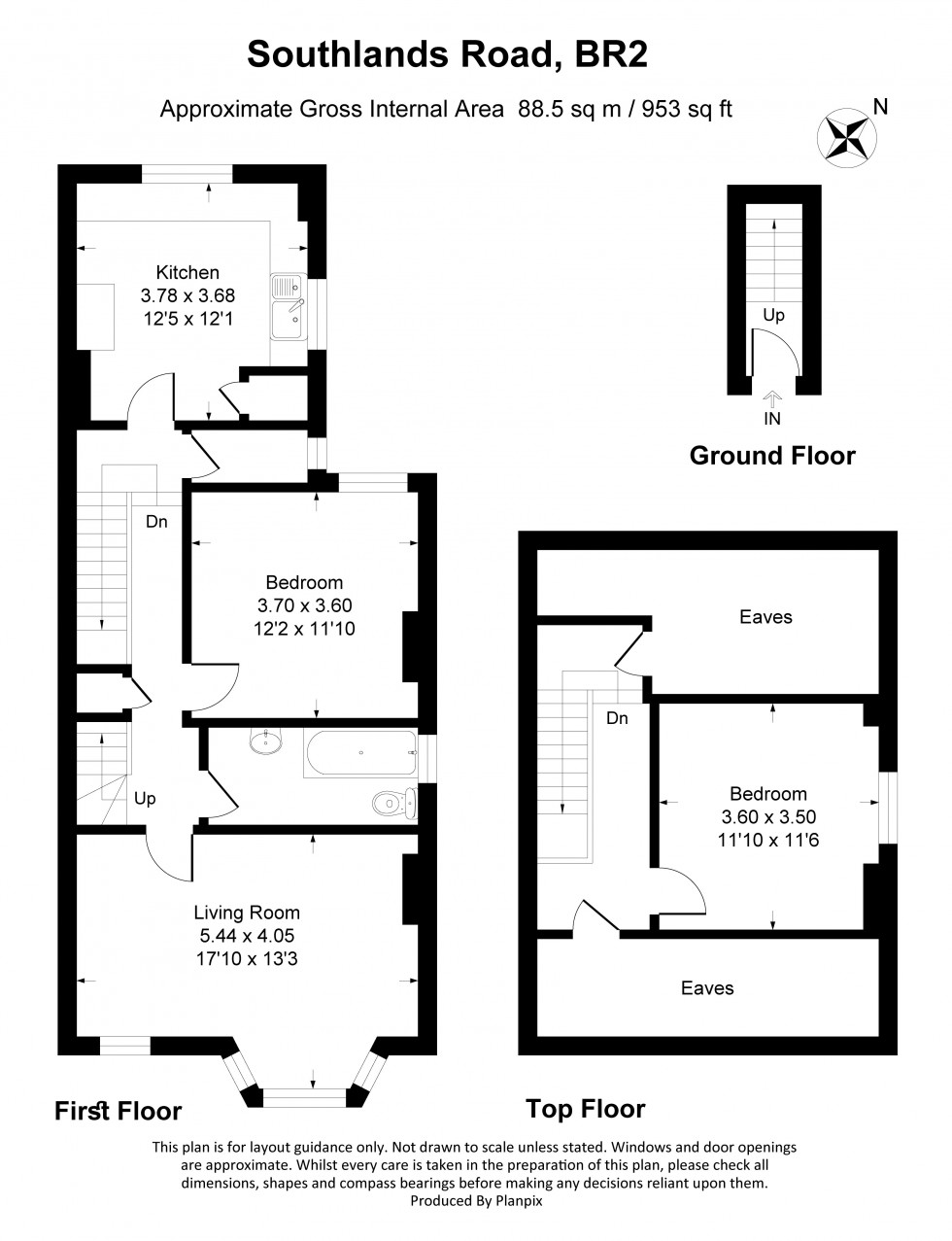 Floorplan for Southlands Road, Bromley