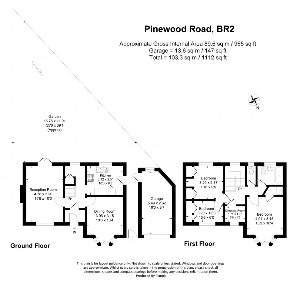 Floorplan for Pinewood Road, Bromley