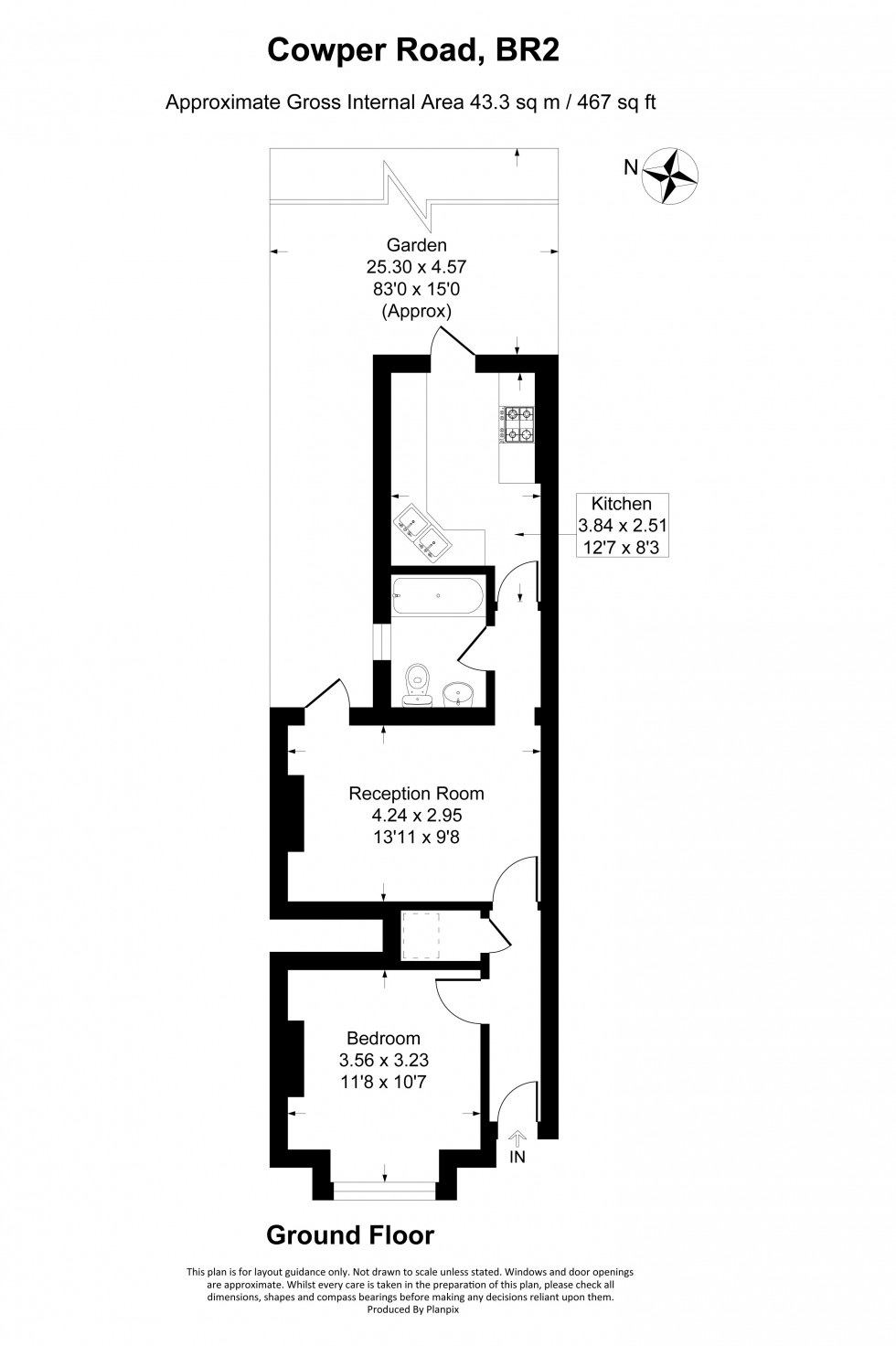Floorplan for Cowper Road, Bromley