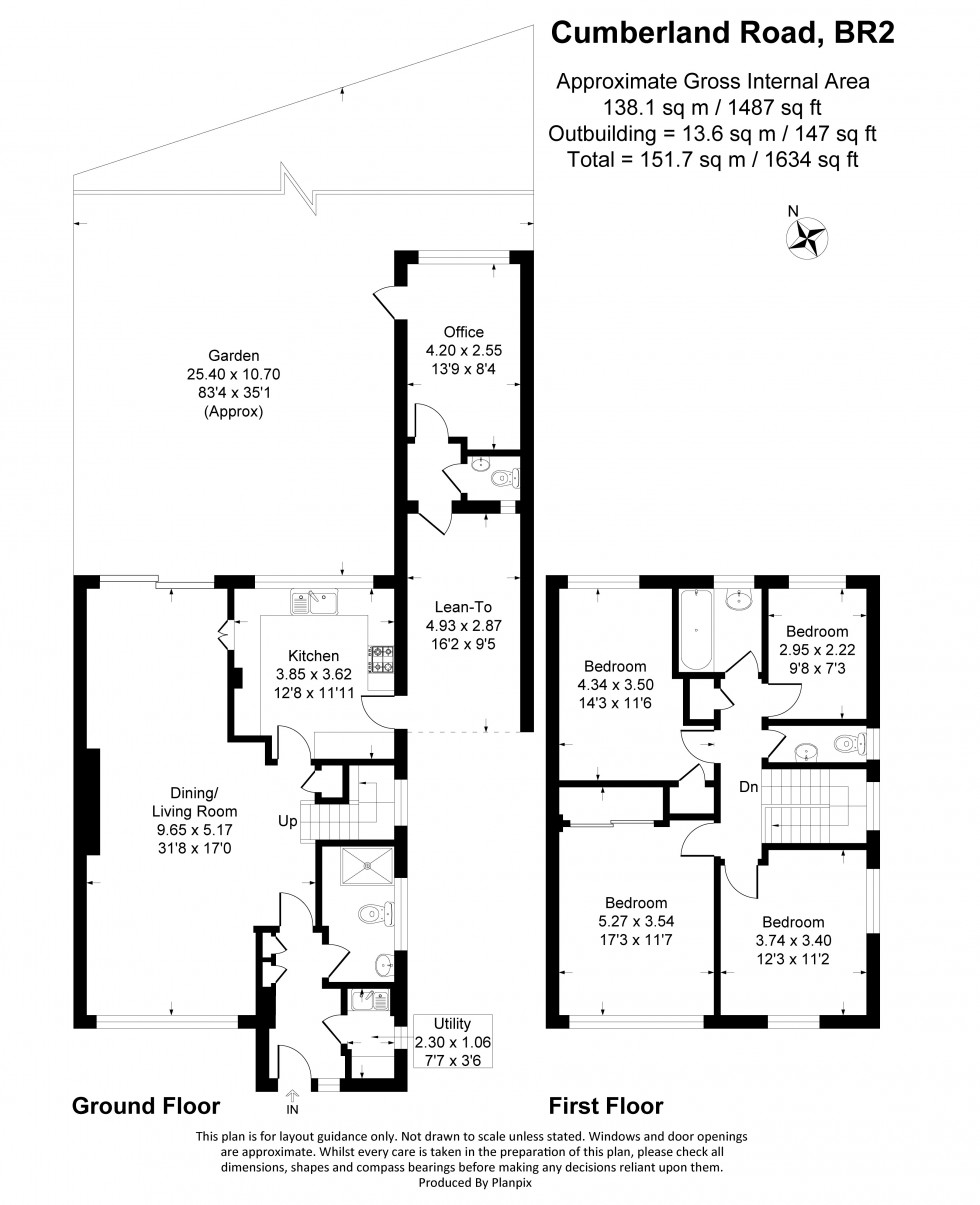 Floorplan for Cumberland Road, Bromley